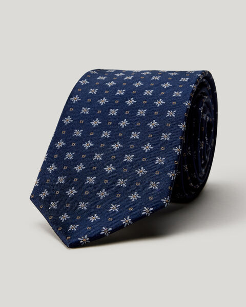 Geo Jacquard Silk Tie, Navy, hi-res